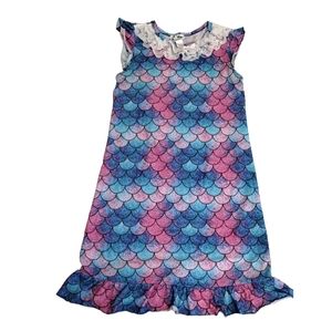 Jxstar Girls Ruffle Short  Sleeves Nightgown Mermaid Night Dress PJ